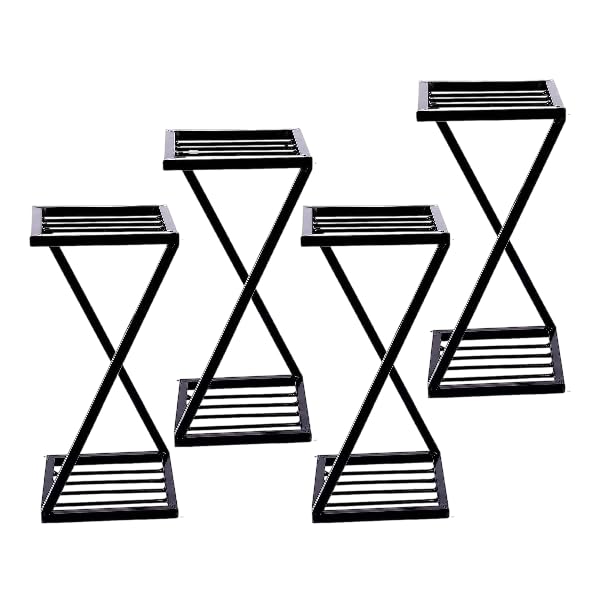 Image of ELEVATING EVERYDAY LIVING Stylish Metal Plant Stand (New Z Shape X Shape) (Set of 1, 40 Cm) | Strong Legs Perfect Metal Stand for Planter Indoor And Outdoor, Pack -4