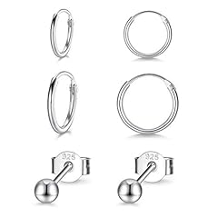 3Pairs-10mm Hoop+12mm Hoop+Ball Stud