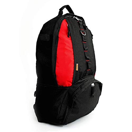 K-Cliffs Baseball Backpack Softball Daypack Basketball Volleyball Backpack Football Soccer Bag W/Ball Storage Helmet Compartment & Bat Holder & Coin Phone Pouch - Black/Red By Praise Start #TOP2