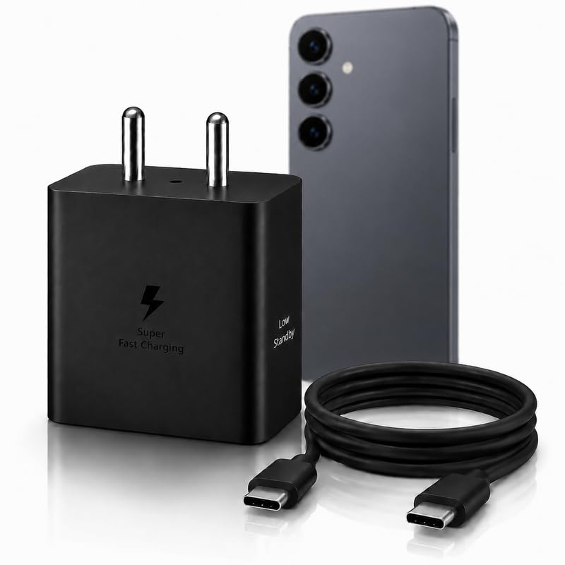 Image of 45W USB-C Superfast Charging Power Adapter with Type C 1m Cable High Speed Charger Compatible with Samsung Galaxy S25 Ultra, S25+, S25 Edge, S24, S23, Z Fold, Z Flip 8, S8, S9, S10 Tab Series