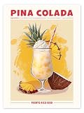 Piña Colada, Puerto Rico 1950 Poster von TAlex 13 x 18 cm 