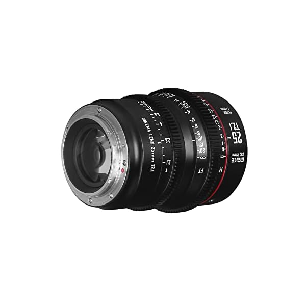 MEKE 25mm T2.1 Super 35 Prime Manueller Fokus Kino-Objektiv für EF-Mount Cine Kamera, kompatibel mit Canon C200 C300 II, RED Komodo, BMPCC 6K, Z CAM E2-S6 BMPCC 6K Pro – Bild 4