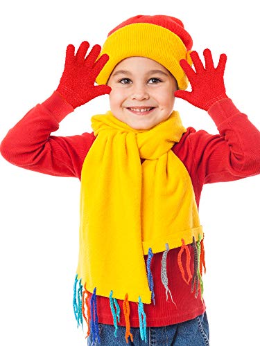 EBOOT 3 Pairs Kids Knit Gloves for Boys and Girls Warm Winter Full Fingers Stretchy Gloves for Kids Mittens Children2