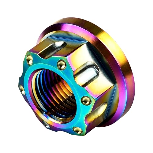 Image of Titanium M6 M8 M10 M12 M14 M16 Flange Bolt Nut Bicycle Motorcycle Rear Axle Car Modification Accessories Pack of 6 (M16 Pitch 1.5mm, Rainbow)