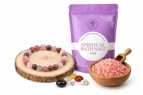Image of Love Bath Salt 200g & Relationship Bracelet Combo Set Aura Cleansing Soak for Romance, Harmony & Emotional Balance