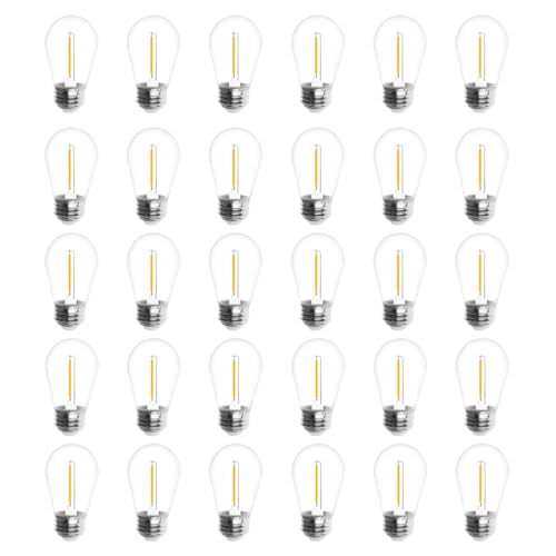 Jslinter 30-Pack LED String Light Bulbs Replacement, 1W E26 Vintage
