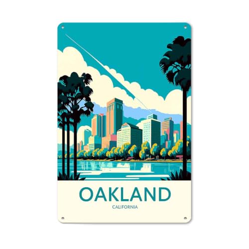 Oakland Travel Vintage Wall Decor Home Art Gift Idea Metal Sign 8X12 Inch