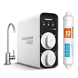 Alkaline Water Filter with Smart WiFi RO System, MIZUDO Mini 800GPD Tankless Reverse Osmosis Water Filter Under Sink with Mizudo 12 Month Remineralization Filter Under Sink