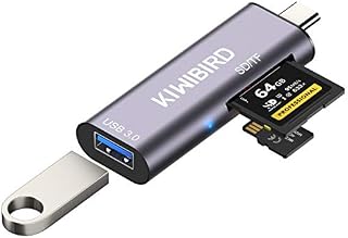 KiWiBiRD USB C SD Micro SD TF Card Reader, Type-C to USB 3.0 Adapter Compatible with MacBook, iPad Pro 2020/2018, Dell XPS, Galaxy S21/Note 20/Tab S6/Tab S7, Surface Go 2, Android Phone, Chromebook
