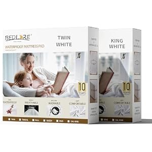 BEDLORE 2 Pack Waterproof Mattress Protector Twin XL, White