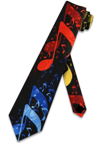 zerosevenee Men's Multicolor 8th Notes Necktie - Black - One size