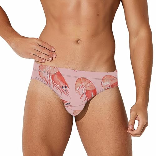 Bañador de hombre con estampado de camarones y diseño sexy para playa
