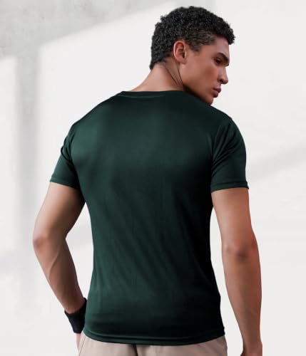 Image of CHKOKKO Gym T Shirts for Men Workout Activewear Solid Quick Dry Sports Tshirt for man Breathable Lightweight Half Sleeve Regular Fit Round Neck Running Boys T Shirt