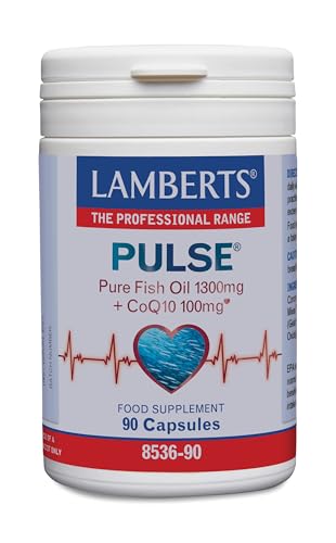 Lamberts Pulse Omega 3 + CoQ10 | 1040 mg Omega 3 (EPA y DHA) + 100 mg Coenzima Q10 | Apoyo Cardiovascular | 90 Cápsulas | 45 Días de Suministro | Calidad Farmacéutica GMP