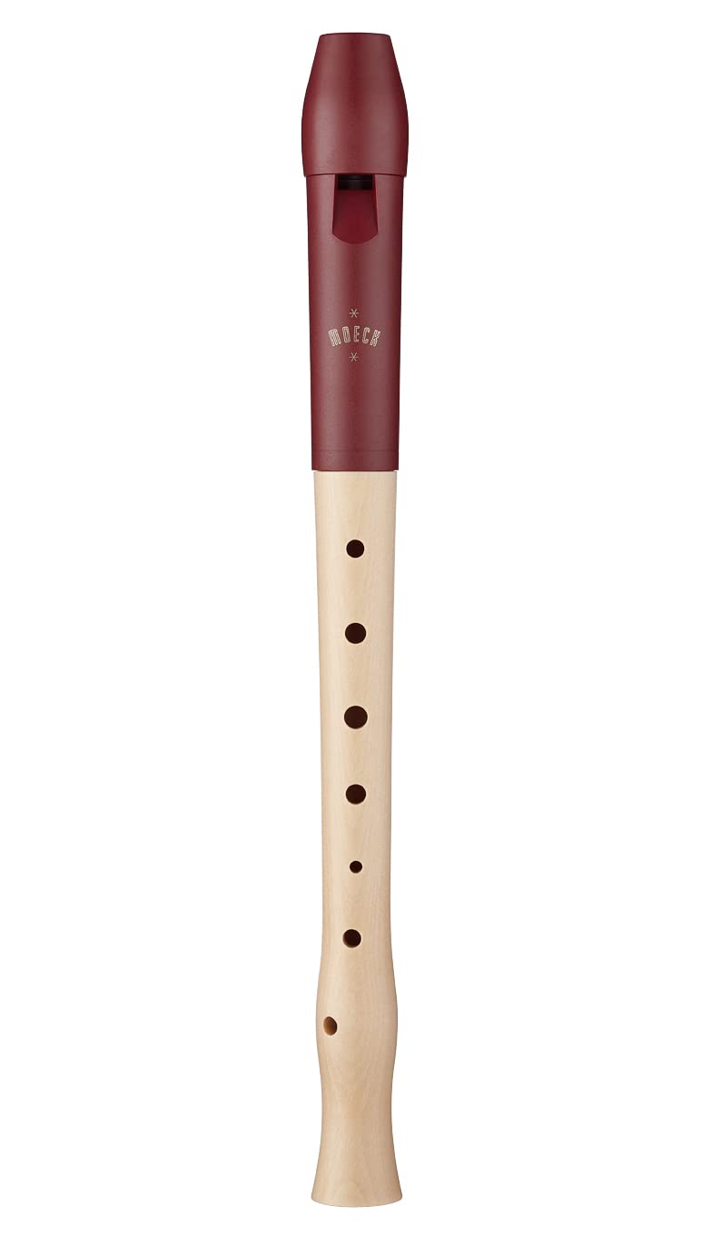 Moeck Grabadora Flauto 1 Plus 1020 Arce, cabeza de plástico/rojo