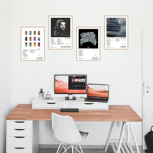 Image of CodersParadise - Drakee Wall Poster Frames - Pack Of 6 | 8 x 12cm (A4 Size) | Aesthetic Artwork Framed Posters | Framed Posters For Living Room, Bedroom, Home And Office