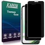KAREEN 2 Pack Privacy Screen Protector for iPhone 11, iPhone XR Anti Spy Tempered Glass, 9H Hardness, Easy to Install, Bubble Free