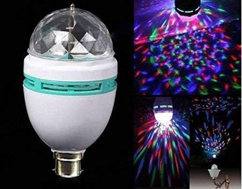 Diamond Craft 360 Degree Rotating Disco LED Bulb Light Lamp for Home Pooja Temple Party Home Diwali Decoration (Multi Colours) Night Light for Kids Bedroom (small pack-pack of 1 led bulb) 4