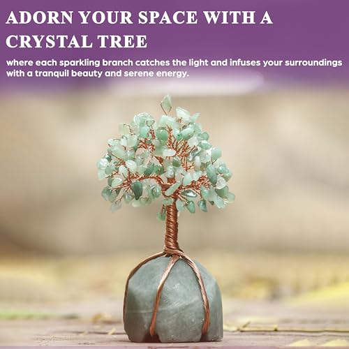 Image of Crocon Green Aventurine Crystal Tree, Birthday Gifts for Women, Men | Green Aventurine Stone Base Tree of Life Decor for House, Sister Gift, Birthday Gifts for Mom & Dad, House Warming Gift