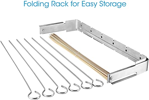 image for UNICOOK Heavy Duty Stainless Steel Barbecue Skewer Shish Kabob Set, 6p