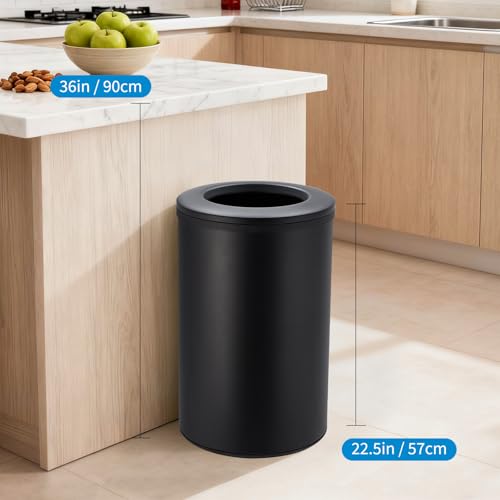 Caneca de Basura Redonda de Acero Inoxidable 40 L miniatura 3