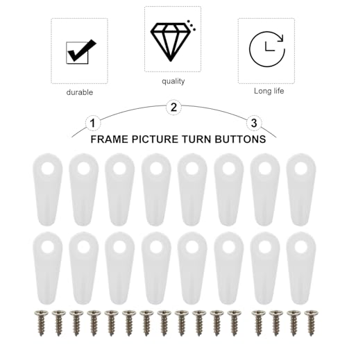 Image of 100pcs Tablet Frame Clip Board Drywall Picture Hook Wall Hangers Without Nails Picture Frame Backing Board Hardware Plastic Hangers Glass Suite to Rotate White
