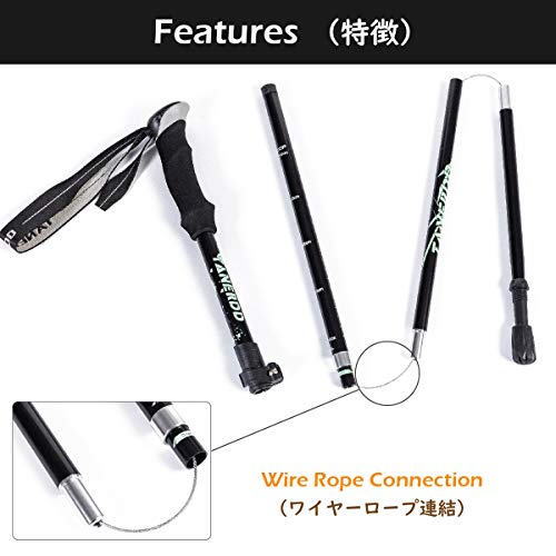 TRIWONDER トレッキングポール 折りたたみ 登山ストック ウ