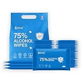 Sllic® - Disinfectant Wet Wipes - Individually Wrapped - 75% Alcohol - Clean & Sanitize Surfaces & Skin - Safe for Skin - Quick-Drying & Non-Sticky Formula - Unscented - 50 Count Individually Wrapped