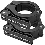 Iron Crush Olympic Barbell Clips - Adjustable & Slim Gym Clamps for Maximum Weight Capacity - Quick Release Barbell Collar Bar Locks for Weight lifting Fitness Training (Black)