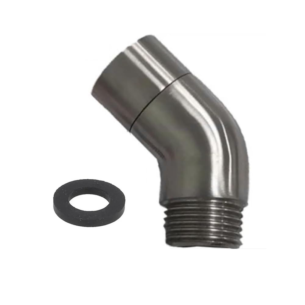 Hatoolha Women's Brushed Nickel Solid Brass Shower Elbow Adapter, G1/2" Shower Arm Elbow Connection Adapter For Shower Head (135°, )