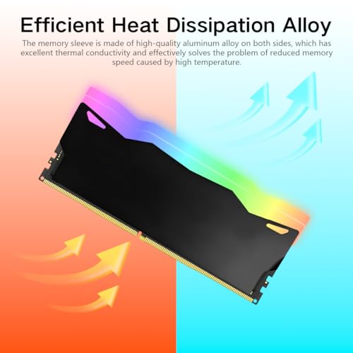 Image of ZORBES 5V 3PIN ARGB RAM Heatsink Aluminum Alloy RGB Memory Heat Spreader Compatible with DDR2 DDR3 DDR4, Single /Double-Sided RAM Support, Addressable RGB Sync Lighting for PC Build
