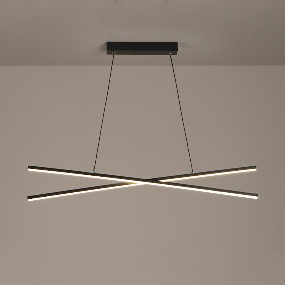 Lámpara de araña moderna con iluminación LED regulable lineal para techo comedor