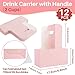 MAQIHAN 2 Cup Drink Carrier with Handle - 12Pcs Disposable Paper Cardboard Coffee Cup Holder Portable Drink Caddy Cup Carriers Foldable to go Cup Holder Food Delivery Accessories for Hot/Cold Drinks