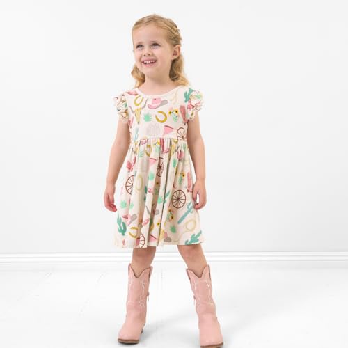 Little Sleepies Short Sleeve Twirl Dress for Toddler Girls - Soft Viscose from Bamboo - Little Girl Dresses w/Pockets3