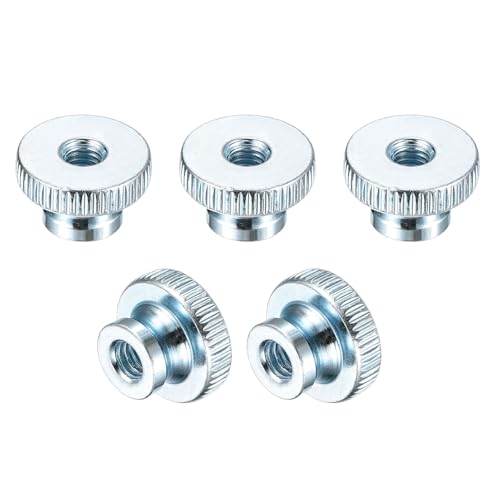 QUARKZMAN Tuercas Moleteadas Para Girar Con Los Dedos, 5 Piezas M6 x 20 x 12mm Tuerca Moleteada De Acero Al Carbono, Perillas Redondas Para Piezas De Impresora 3D, Azul Blanco