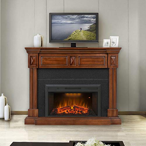Valuxhome Electric Fireplace, Electric Fireplace Heater Insert With Overheating Protection, 36 Inches Wide 21 Inches High With Fire Crackling Sound, Remote Control, 750/1500W, Black #TOP6