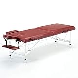 XQM Table De Massage Portable 3 Plis/84 Pouces Cadre en Aluminium/LéGer RéGlable en Hauteur/Table De Salon Spa