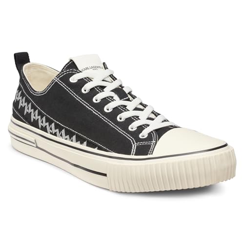 KARL LAGERFELD Mens Cottom Canvas Logo Band Low Top Sneaker4
