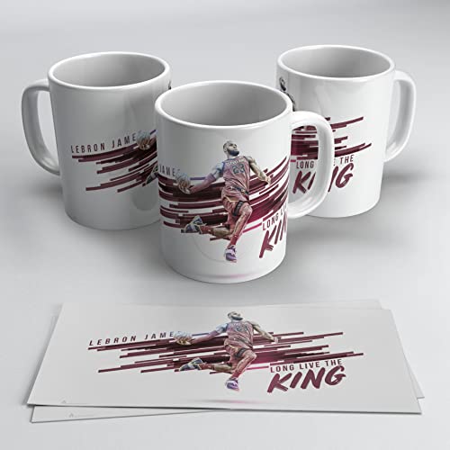 newseny Lebron James Taza para seguidores de NBA (Coleccion Jugador Lebron James) - 320ml (Lebron Rojo)