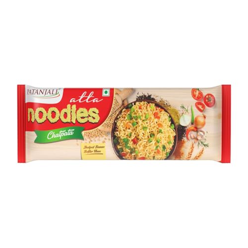 Image of Patanjali Atta Noodles,240 Gm /280 Gm Chatpata Flavor,Family Pack,Whole Wheat Vegetarian Instant Noodles(weight may vary)