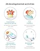 Skip Hop 2-in-1 Baby Activity Center with 20+ Developmental Activities Light-up Musical Piano for Tummy Time Play 4 Clip-on & Moveable Toys and 360-degree Rotating Seat Seascape Age 4m+ #3
