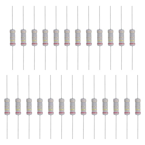 sourcing map 25 Pcs 2.4 Ohm Resistor, 3 Watts 5% Tolerance Metal Oxide Film Resistor Axial Lead, Flame Proof for DIY Electronic Projects Circuits Experiments