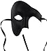 KEFAN Mens Mask Masquerade Mask Phantom of The Opera Half Face Mask (Black)