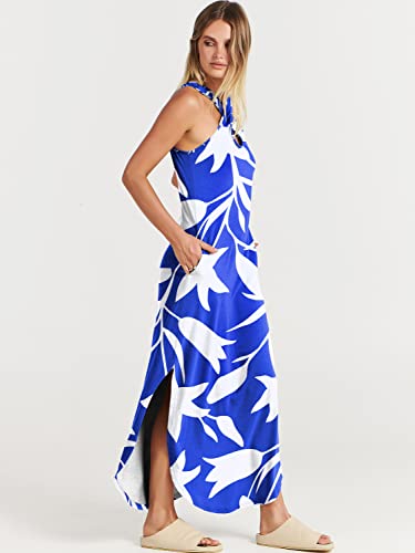 ANRABESS Women’s Casual Summer Maxi Dress Sexy Slit Side Sleeveless Loose Beach Long Sundress Vacation Outfits with Pockets4