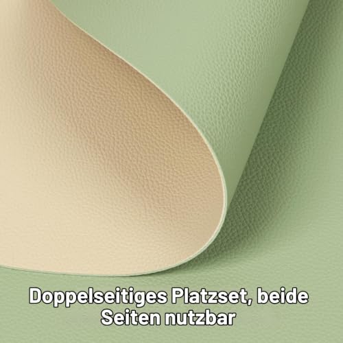YIHELU Tischset Abwaschbar&Untersetzer,Doppelseitige Oval Platzsets 6er Set – Ansicht 4