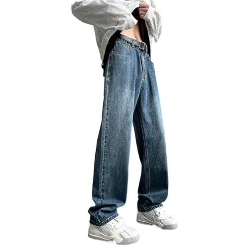 Men's Jeans Drawstring Waist Spring Denim Loose Casual Pants