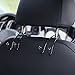 SAVORI Auto Hooks Bling Car Hangers Organizer Seat Headrest Hooks Strong and Durable Backseat Hanger Storage Universal for SUV Truck Vehicle 2 Pack (Black A)