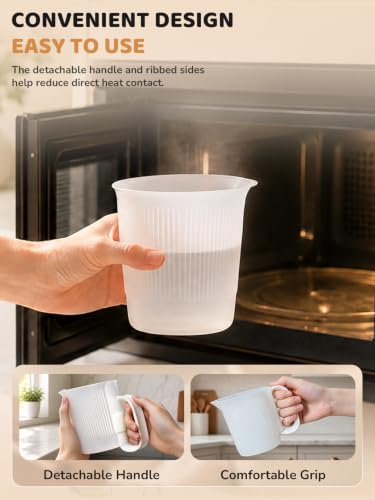 Image of LUSHYUM Silicone Measuring Cups for Melting Chocolate, Detachable Handles