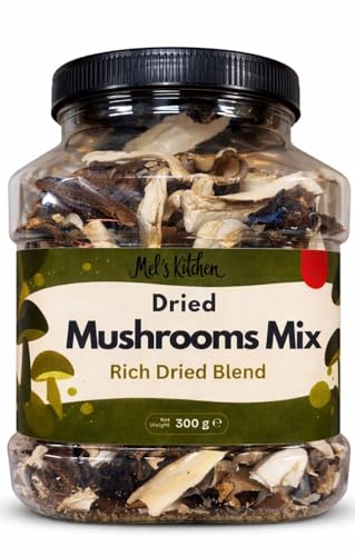 Mels Kitchen Dried Mushrooms Mix 300g Rich Dried Blend of Mixed Mushrooms | Intense Umami Flavour | Ideal for Soups Risotto & Sauces