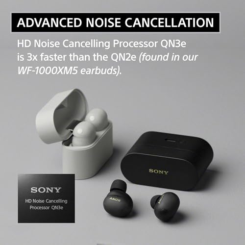 Image of Sony WF-1000XM6 The Best Truly Wireless Noise Cancelling Earbuds (2026 Model), Bluetooth in-Ear Headphones, with Studio-Quality Sound, Up to 24 Hours of Battery Life, Black